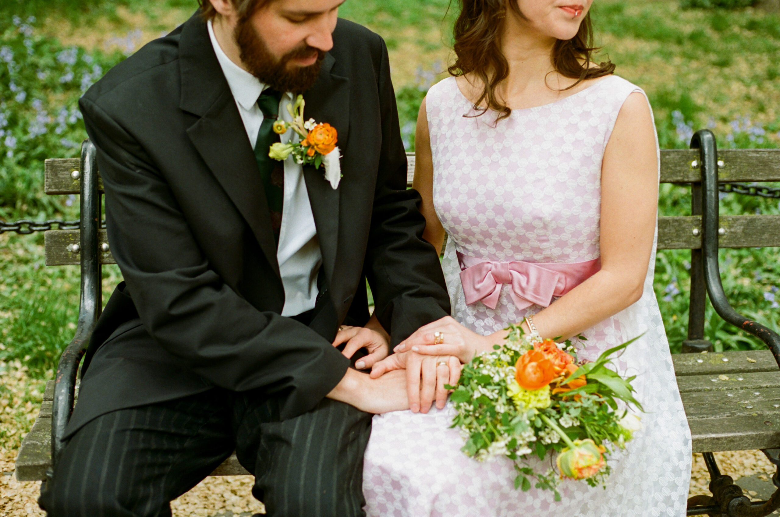 city hall nyc elopement shot on 35mm film by parkers pictures