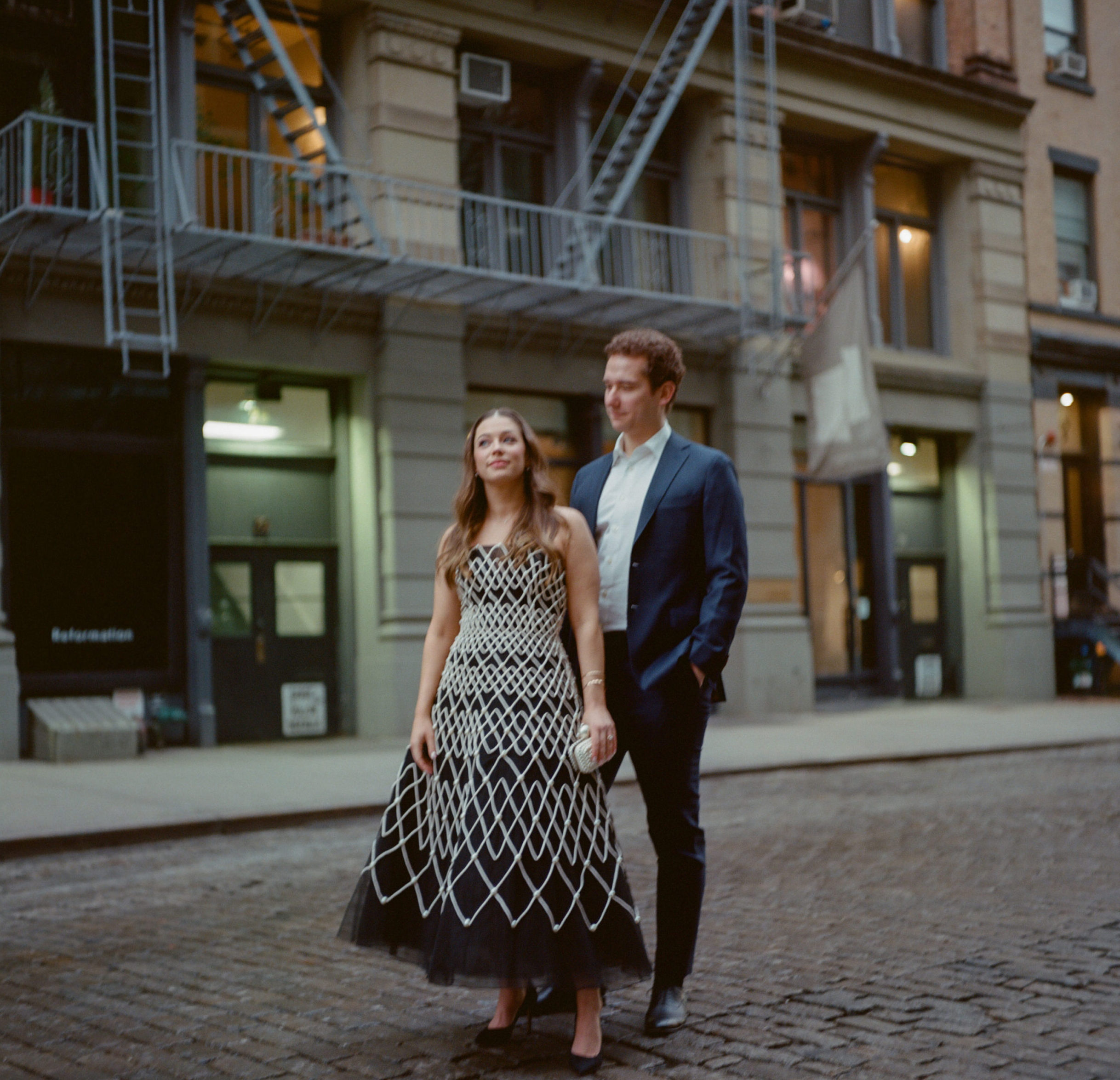 couple in the streets of soho shot on film by parkers pictures