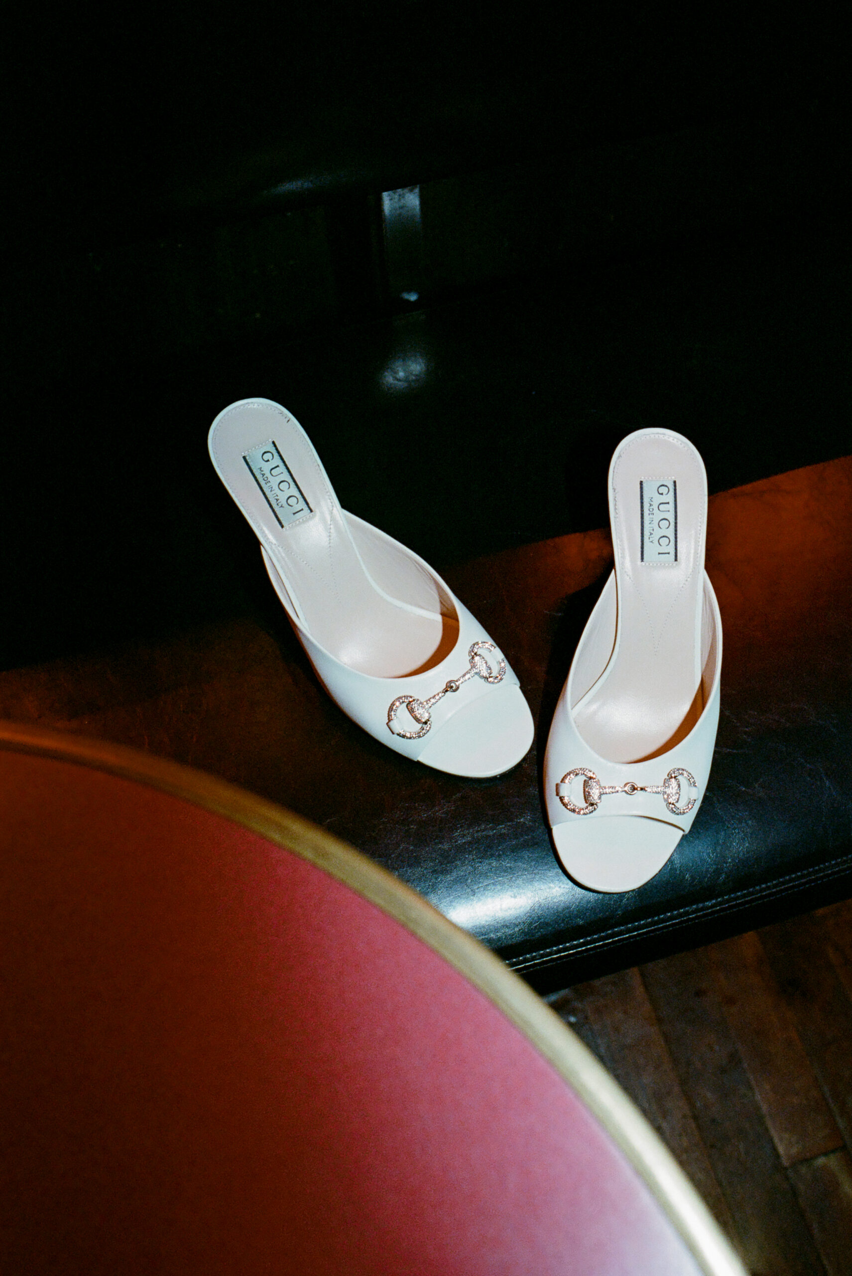 gucci heels at cafe select shot on 35mm film by parkers pictures